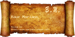 Baur Mariann névjegykártya